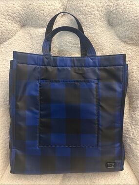 NWOT Lug  Blue & Black Check Tote Bag - Stylish Everyday Carry